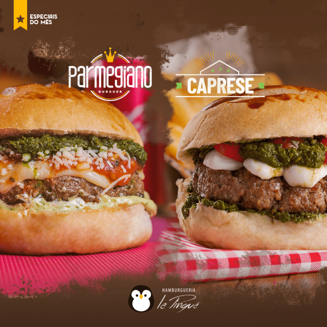 Especiais do Mês - Caprese e Parmegiano Burguer